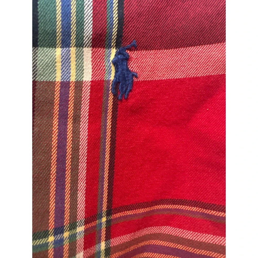 Ralph Lauren Boys Red Plaid Button Down Shirt Long Sleeve Pony Logo Size 3T